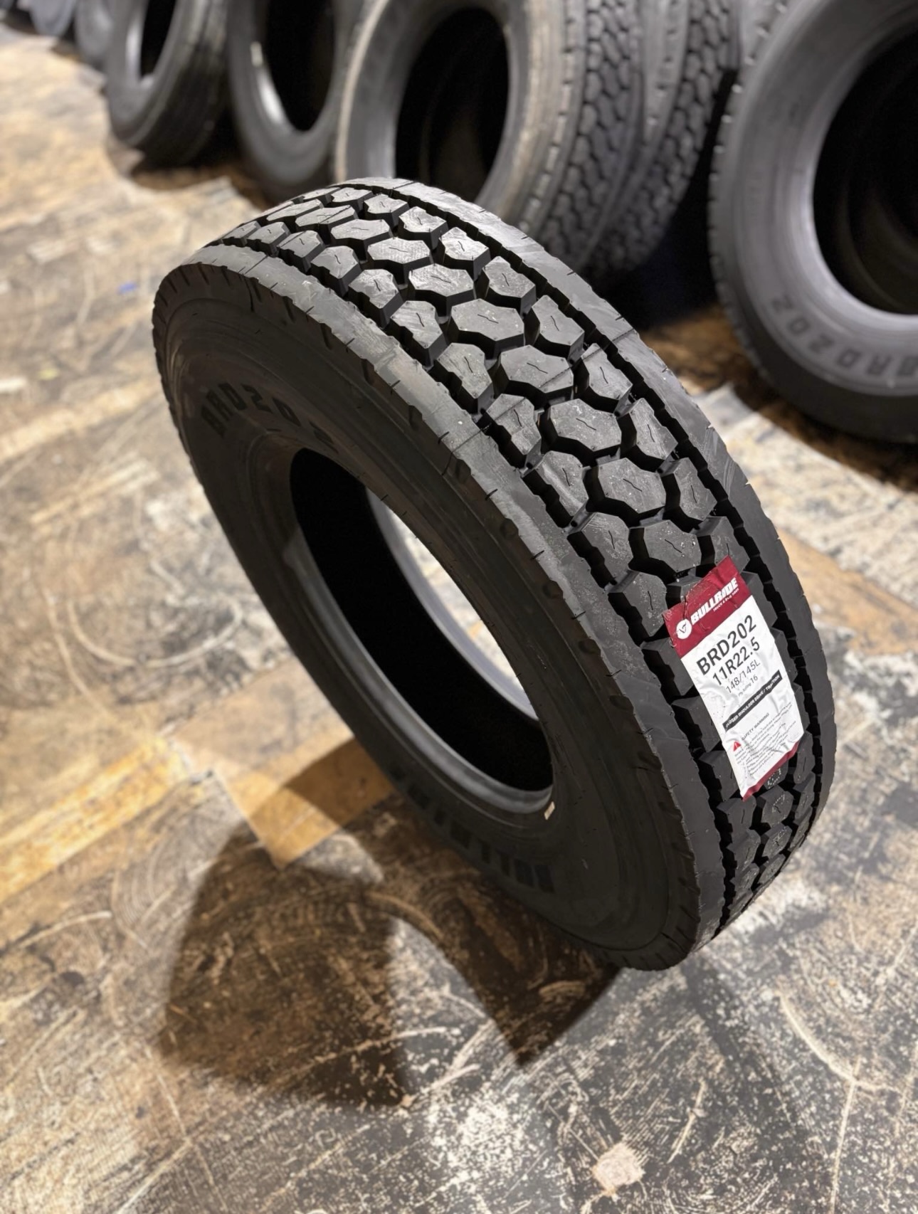 Set of 8 11R22.5 Bullride Drive Tire (16-Ply Commercial Truck Tire) - Image 2