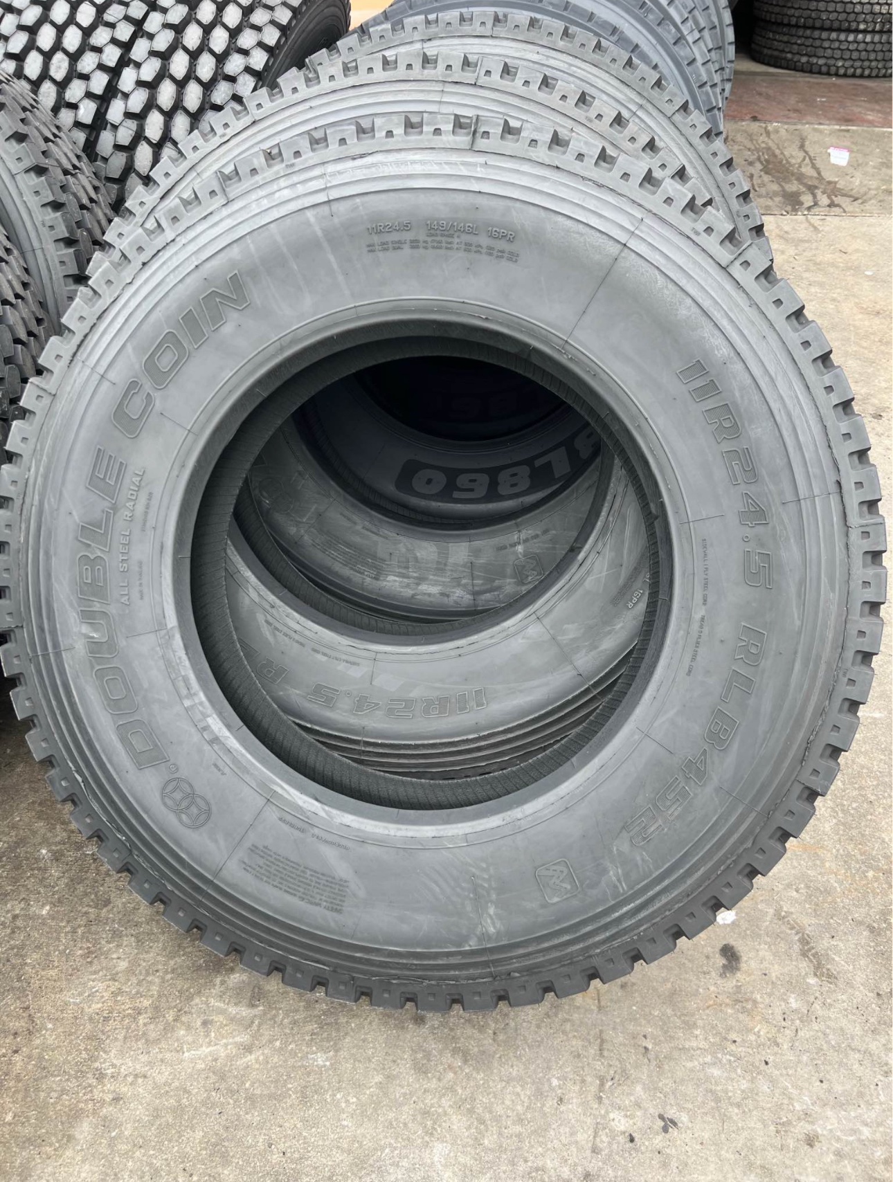 11R24.5 Double Coin Drive Tires — Set of 8 ($1200)
