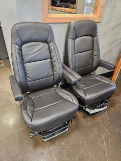 Bostrom Wide Ride+Serta® Mid Back Truck Seat with Dual Arms – Black Ultra-Leather