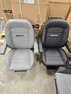 Alternative view of Bostrom Pro Ride Low-Profile Mid-Back Truck Seat with Armrests – Ultra-Leather